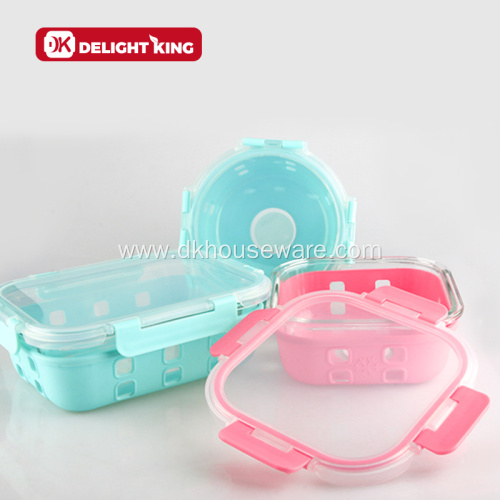 Glass Airtight Food Container With Silicone Sleeve